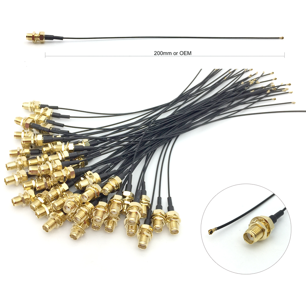 OEM Wholesales U.fl Ufl Ipex Ipx Mhf to SMA Connector Rf 1.13 RF 1.37 Rg178 Coaxial Cable Assembly